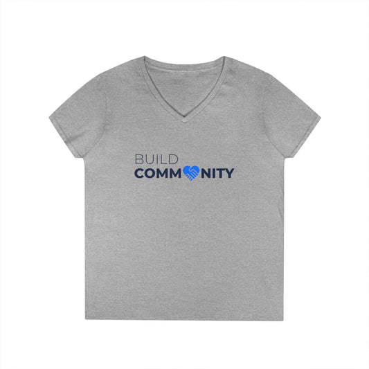 Build Community Ladies' V-Neck T-Shirt