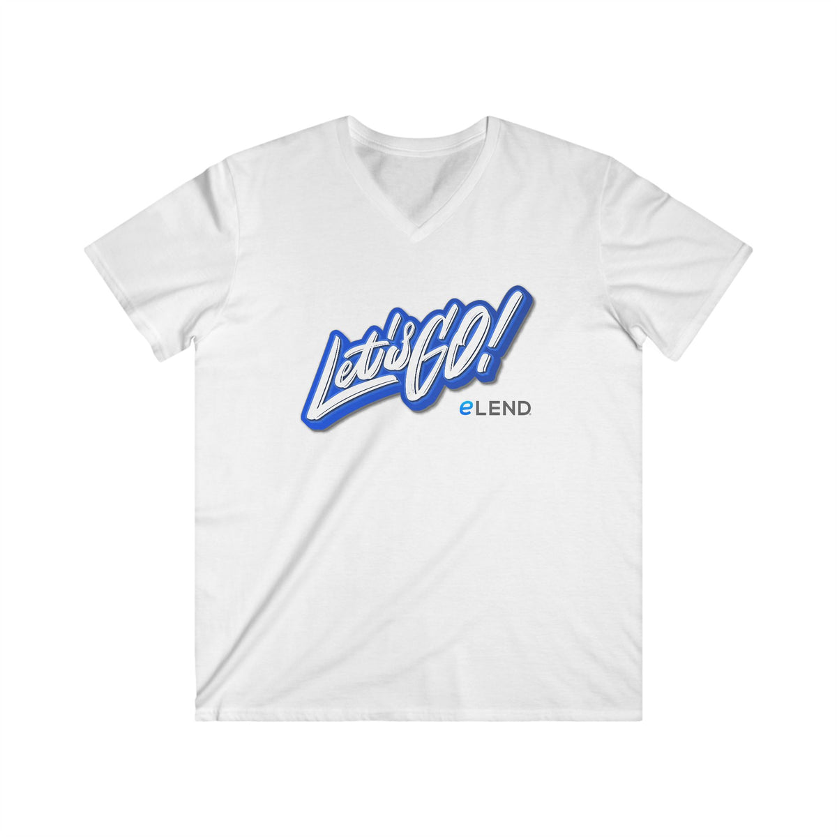 Let's Go Men's Fitted V-Neck Short Sleeve Tee