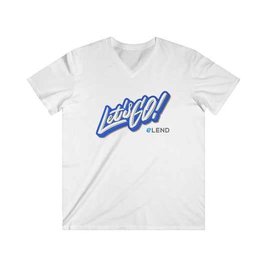 Let's Go Men's Fitted V-Neck Short Sleeve Tee