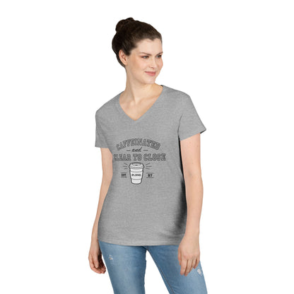Caffeinated and CTC Ladies' V-Neck T-Shirt