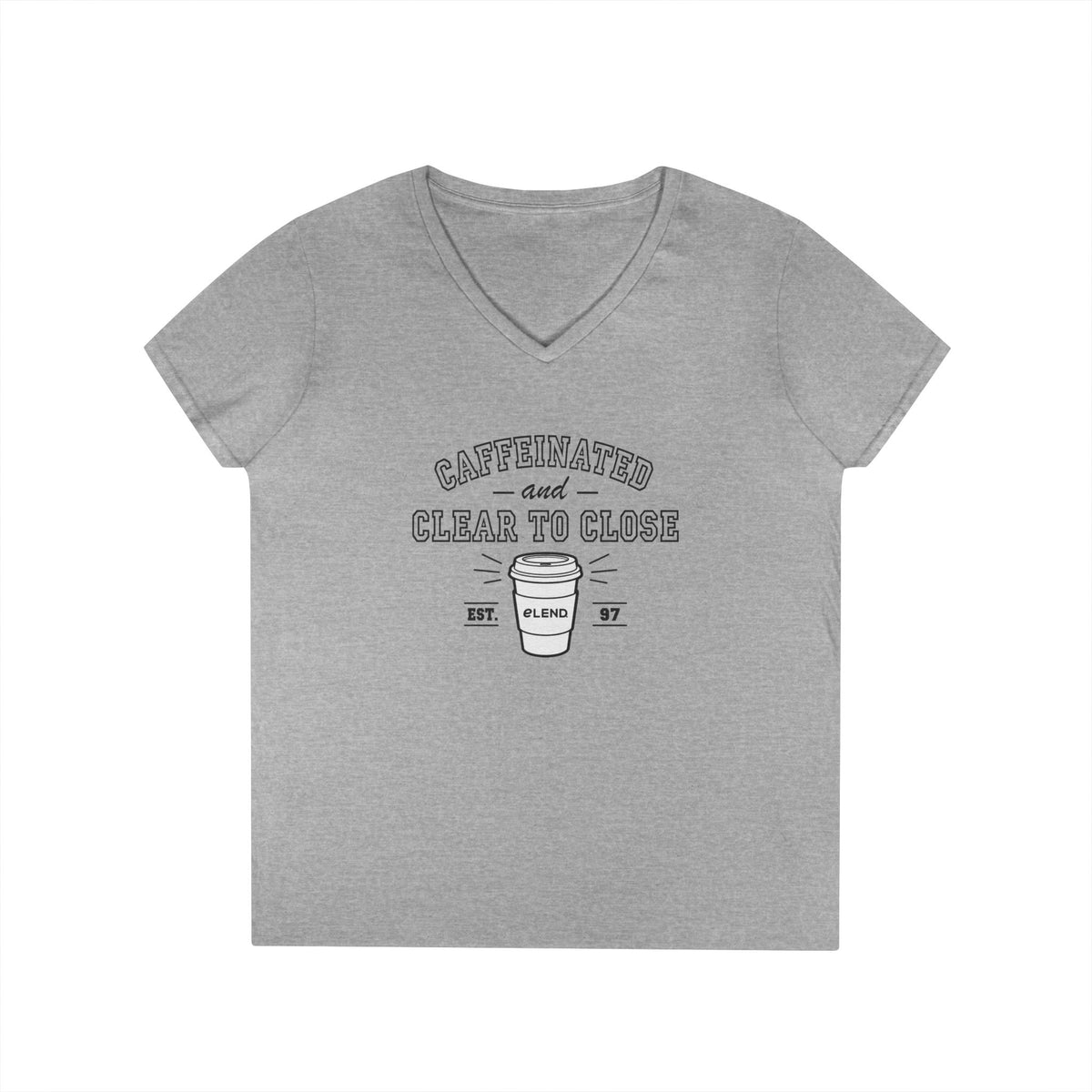 Caffeinated and CTC Ladies' V-Neck T-Shirt