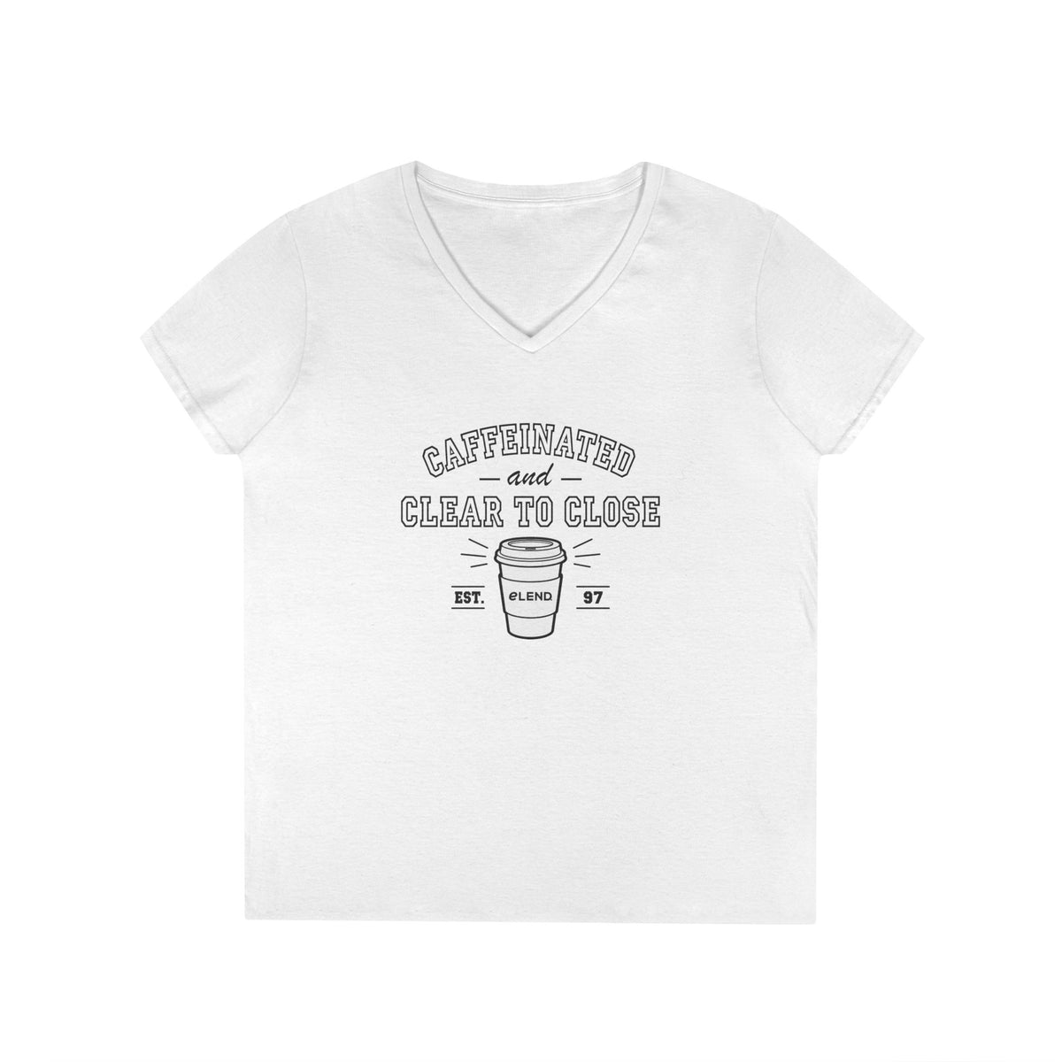 Caffeinated and CTC Ladies' V-Neck T-Shirt