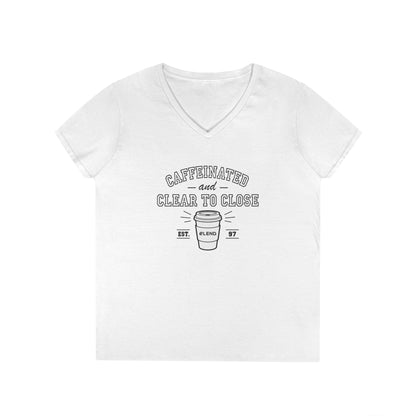 Caffeinated and CTC Ladies' V-Neck T-Shirt