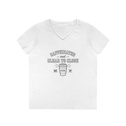 Caffeinated and CTC Ladies' V-Neck T-Shirt