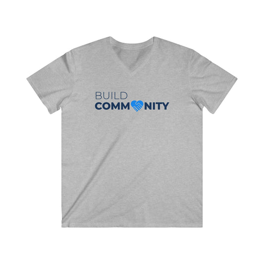 Build Community Men's Fitted V-Neck Short Sleeve Tee