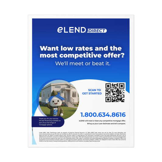 eLEND DIRECT VA Meet or Beat Lenderboard Poster