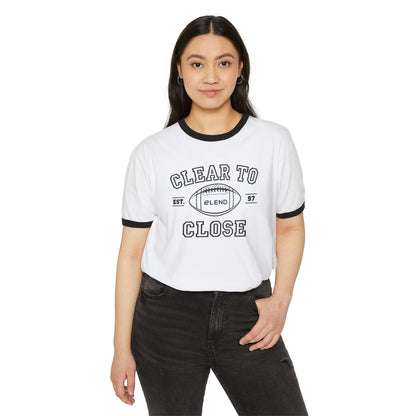 Clear to Close Football Ringer Tee