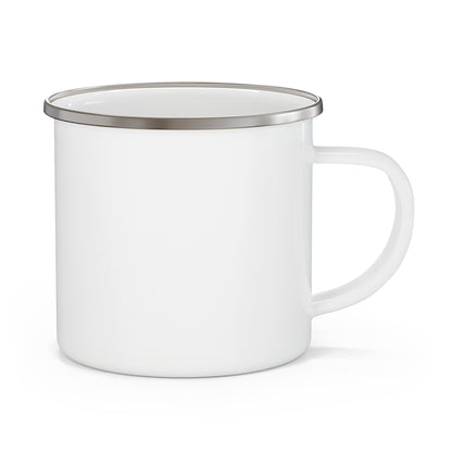 Caffeinated & Clear to Close Enamel Camping Mug