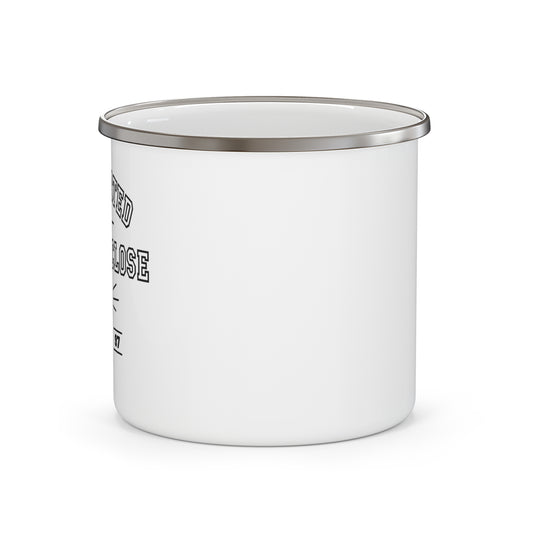 Caffeinated & Clear to Close Enamel Camping Mug