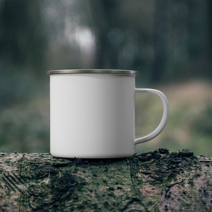 Caffeinated & Clear to Close Enamel Camping Mug