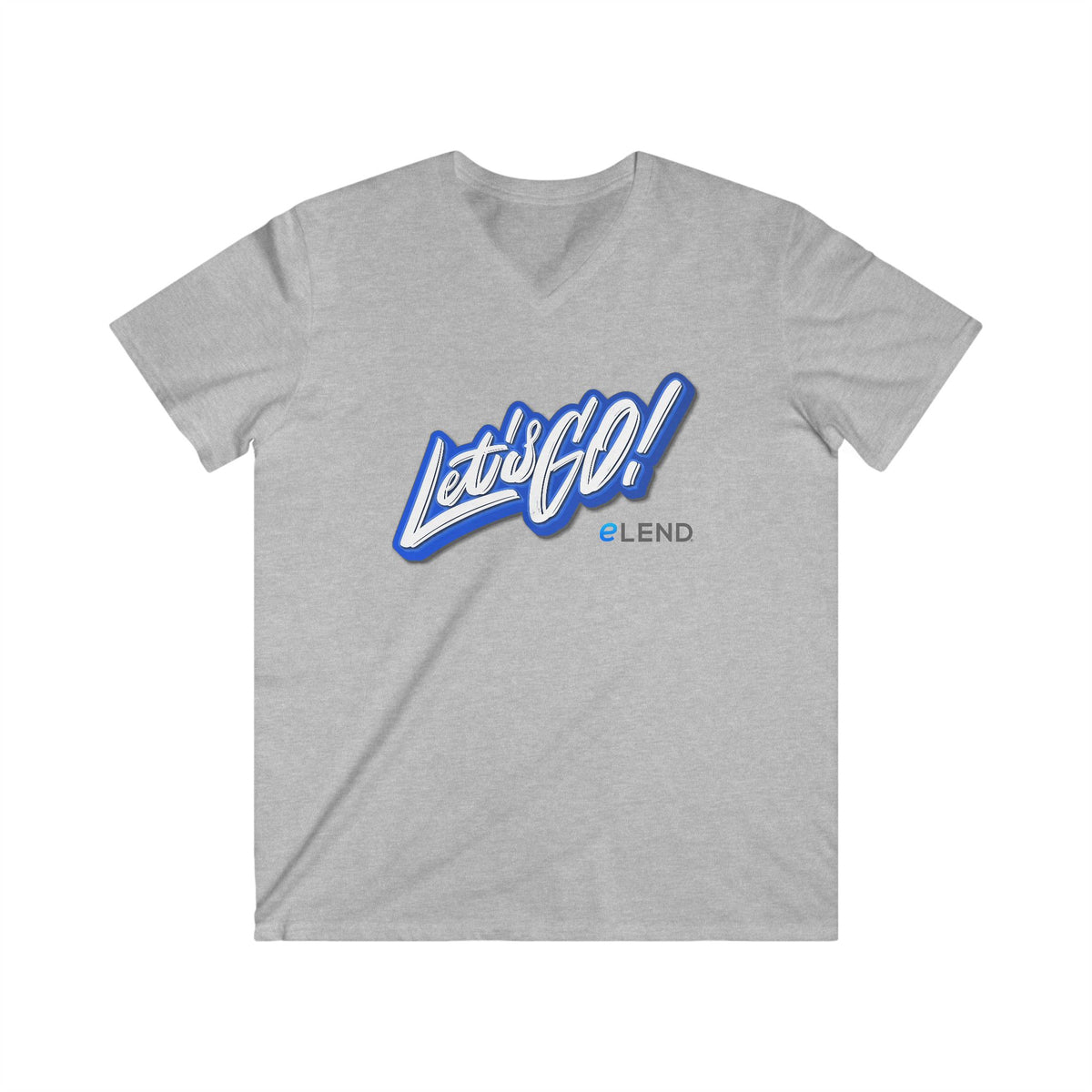 Let's Go Men's Fitted V-Neck Short Sleeve Tee