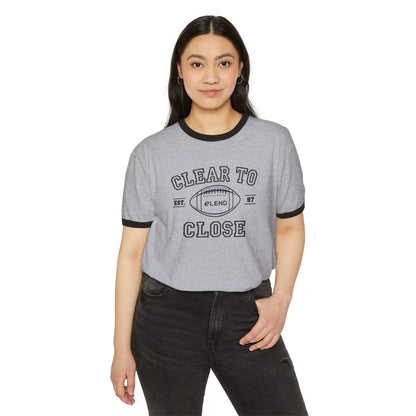 Clear to Close Football Ringer Tee