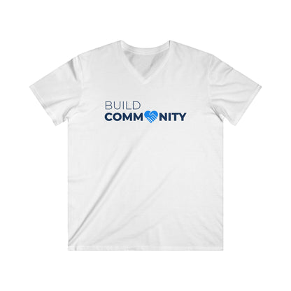 Build Community Men's Fitted V-Neck Short Sleeve Tee